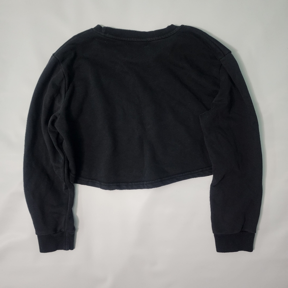 CHOIES Black Cropped Graphic Sweatshirt “Rich Fashion Advisory” Size Small - Picture 3 of 5
